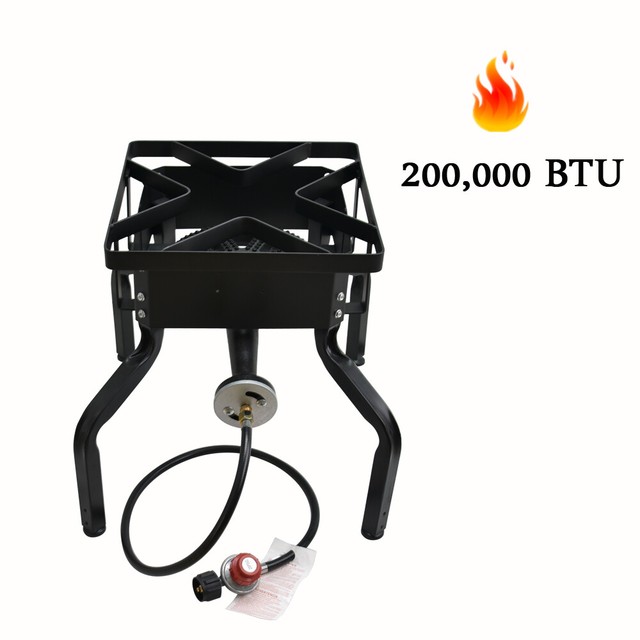 200,000 BTU Outdoor Camping Adjustable Cast Iron Propane Burner Stove