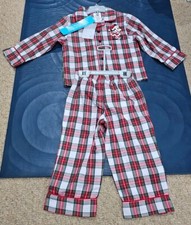 Disney Store Mickey Mouse Plaid Pajama Set Holiday Boys Christmas New Size US 2