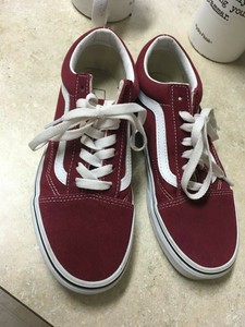vans old skool dark red