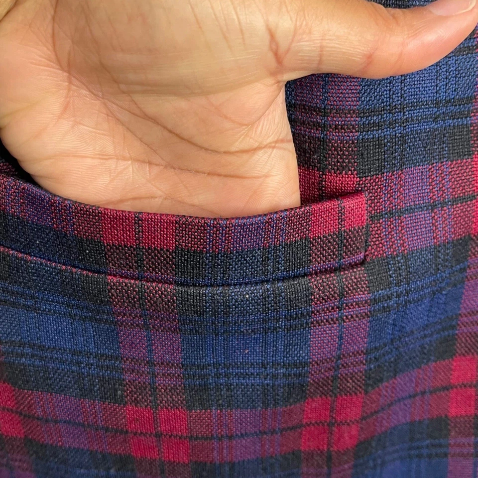 Vintage Alfred Dunner Women's Multicolor Plaid Blazer 14 Pockets Academia Retro - Image 4 of 4