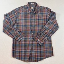 Peter Millar Men's Large Multi-Colored Plaid Long Sleeve Button Up Dress Shirt