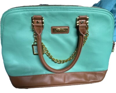 Vintage joy iman leather handbag Sea Green
