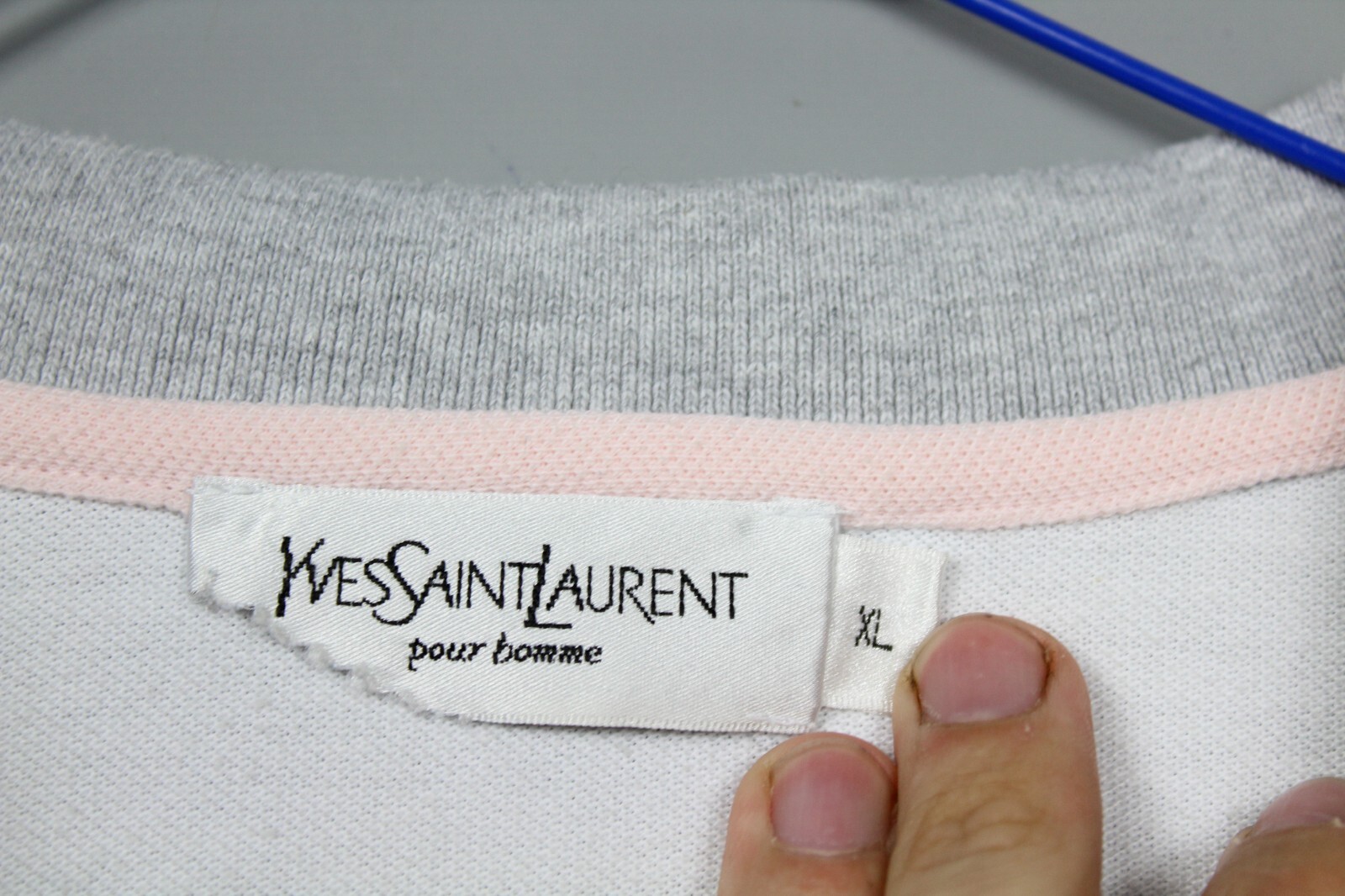 YVES SAINT LAURENT POLO T SHIRT MAGLIA CAMISETA GRANDE LOGO COTONE