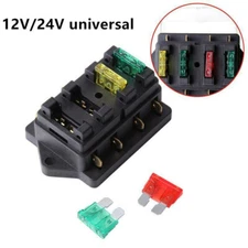 4 Way Blade Fuse Box Holder Block Auto Universal For Car Marine Motorcycle Boat