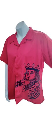 Rare Find of Marcello Sartoria Woman Red Collar Shirt King Of Heart pattern