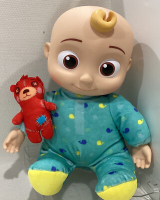 Cocomelon Musical Bedtime JJ Baby Doll wTeddy Soft 12'' Singing Talking Toy 2020