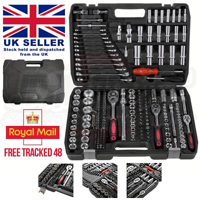 216-teiliges Steckschlüssel-Werkzeugset Mechaniker Auto-Reparatur-Toolkit Koffer UK VERKÄUFER