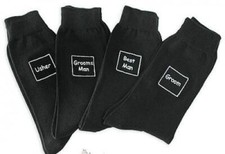 BLACK WEDDING SOCKS - MANY DIFFERENT TITLES - GROOM,USHER,BEST MAN - GREAT GIFT!