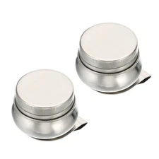 2" x 1.8" Palette Cups Paint Pot Container Cup with Lid and Clip, Silver 2pcs