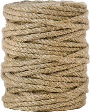 5Mm Jute Rope, 100 Feet 4Ply Twisted Heavy Duty and Thick Twine Rope for Gardeni