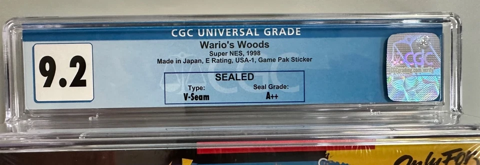 Wario's Woods Super Nintendo SNES CGC 9.2 A++ SEALED V-Seam 1998 - Image 2 of 4