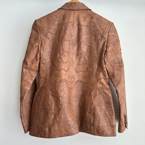 Ralph Lauren Blazer Damen 6 braun Leder geflochten Reitsport Boho Western Chic - Bild 5 von 9