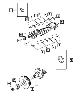 Genuine Mopar Crankshaft Bearing Kit 4429274AB
