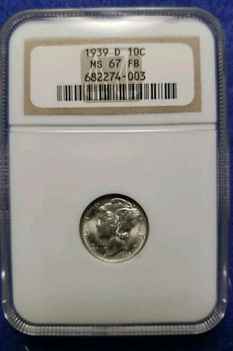 1939-D Mercury Dime NGC MS 67FB ~ L👀K SHIPS FREE