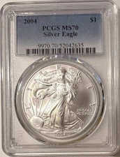 2004 Silver Eagle PCGS MS70