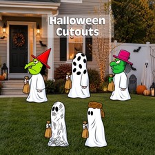 Peanuts halloween yard cutouts, ghost  witch yard decorations, large character