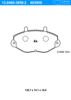 ATE BremsbeläGe Vorne (13.0460-3959.2) FüR Ford Transit Tourneo |
