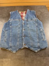 VTG Levi's Reversible Denim/Plaid Vest Western Trucker Flannel USA 80's/90's-L
