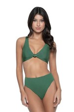 NWT Pilyq Hillary S Emerald Reversible Bikini Swim Top 116078
