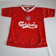 Kids Small Unofficial Liverpool Shirt with Footballer Signatures-Michael Owen