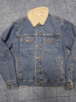 Chaqueta de mezclilla forrada Sherpa de American Apparel Jeans para mujer talla XS hecha en EE. UU. - Imagen 1 de 4