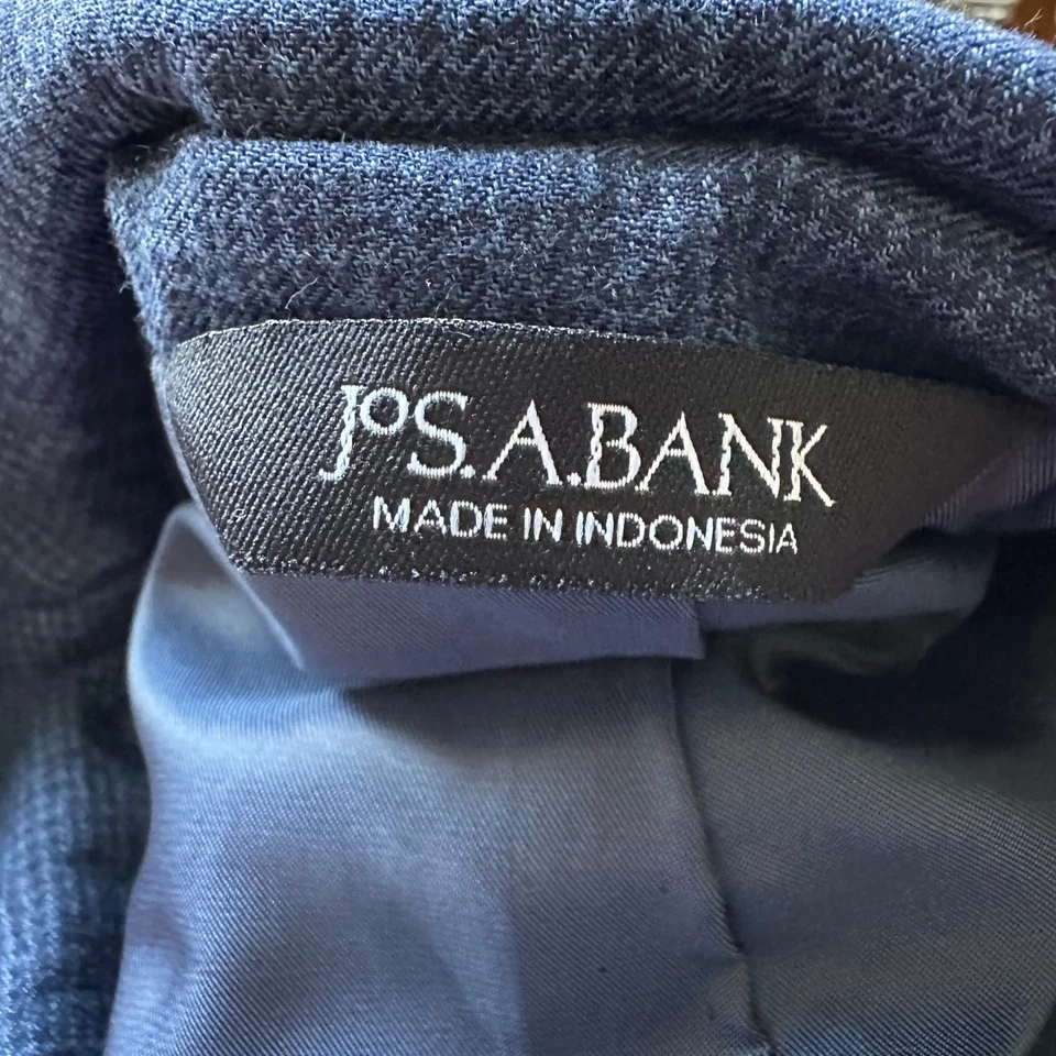 Blazer Jos A Bank Niños Azul Pata de Gallo Ajuste Tradicional Niños Traje Chaqueta Foto 4 de 4