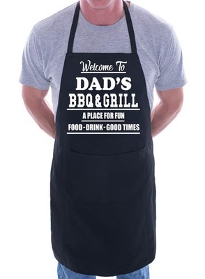 Welcome To Dad's BBQ Barbeque Geschenk lustige Neuheit Gag Geschenk Kochen BBQ Schürze 