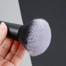 Image of 1pc Thick Black Powder & Blusher Makeup Brush, Multipurpose Beauty Tool UK