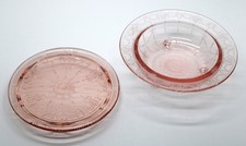 VNTG Mosser Mini Pink Glass Children's cake plate & serving bowl Ballerina