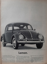 1960 Volkswagen Bug Classic Lemon Original Advertising Ad - Very Rare