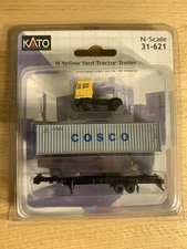 Kato 31-621 N Yellow Intermodal Yard Tractor W/ 40ft Cosco Container + Trailer