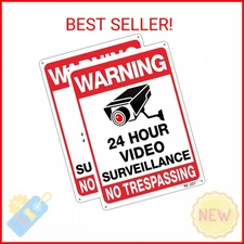 Warning Security Cameras in Use 24 Hour Video Surveillance Sign No Trespassing S