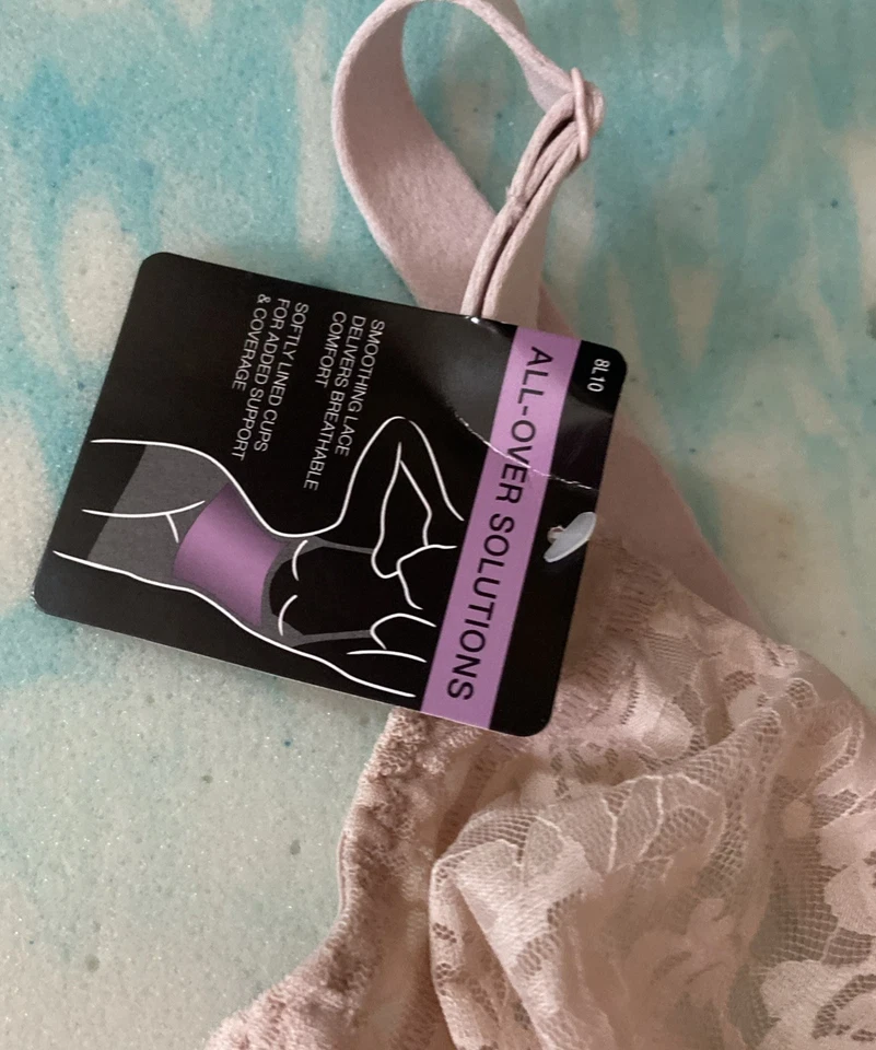 Bali Lace 'N Smooth Body Briefer Shaper UW Cups Sheer All Over Nude 34DD - Image 2 of 4