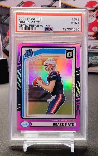 2024 Donruss Optic Rated Rookie Pink Drake Maye #379 Patriots PSA 9