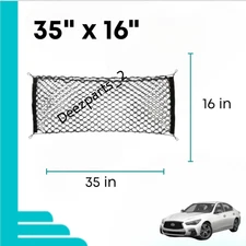 35" x 16" Double Layer Trunk Cargo Net for Infiniti Q50 Hybrid 2014-24 Envelope