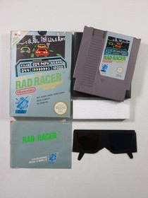 RAD RACER NINTENDO NES PAL-B FAH (COMPLETE WITH 3-D GLASSES - GOOD CONDITION)