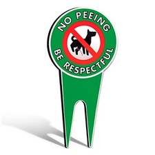 no pee dog signs, stop dogs from peeing on your lawn, sign politely No Peeing