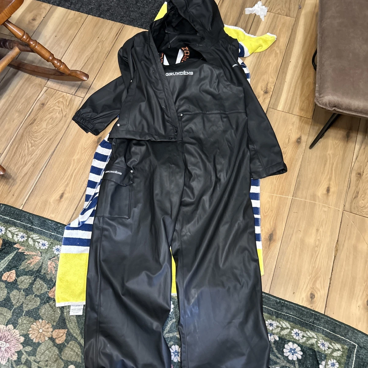 Grundens Neptune Jacket & 509 Bib Set Black Waterproof Fishing