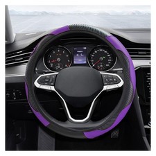 Car Steering Wheel Cover, 15 Inch Carbon Fiber Leather Elastic Steering Wheel...