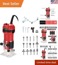 Powerful 800W Wood Router 1.25HP with 15-Pc Bit Set for Precision Woodworking