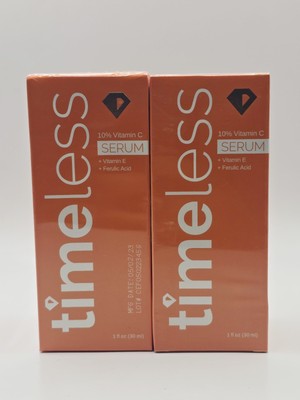 Pack Of 2 Timeless 10% Vitamin C Serum+ Vit E+Ferulic Acid 1 oz/30 ml New Sealed