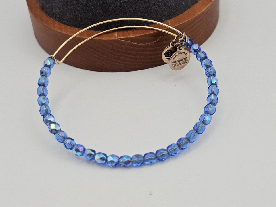 Pulseira Alex & Ani "Rock Candy" azul e dourada com miçangas ✨️⭐️⭐️⭐️ - Imagem 4 de 4