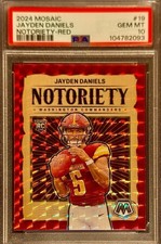 POP 43 PSA 10 RC Jayden Daniels 2024 Mosaic Red Prizm Vertical Refractor Rookie