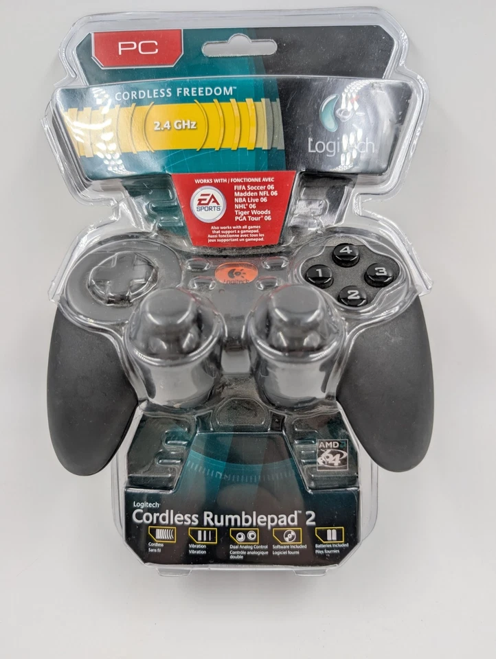 BRAND NEW Logitech Cordless Rumblepad 2 Vibration Gamepad Controller PC - Image 2 of 4