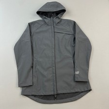 New Balance Jacket Women's Medium Gray Full Zip Hooded Soft Shell Outdoor