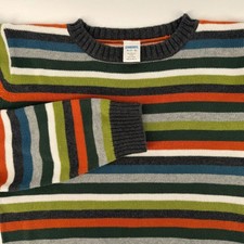 Gymboree Sweater Boys Medium 7-8 Multi Color Striped Cotton Crewneck Pullover