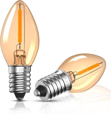 LED Lampe E14 0,5W Warmweiß 15W Ersatz Retro Kerzenlampe 2200K 50lm 2 Stück