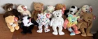 Lot Of 13 Vintage Bears Ty Beanie Babies Peace Hope Ty 2k Groovy Curly Huggy