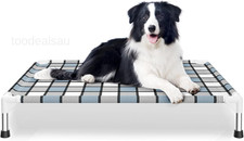 Elevated Outdoor Raised Dog Bed Dogs Lifted Pet M, Blue and White