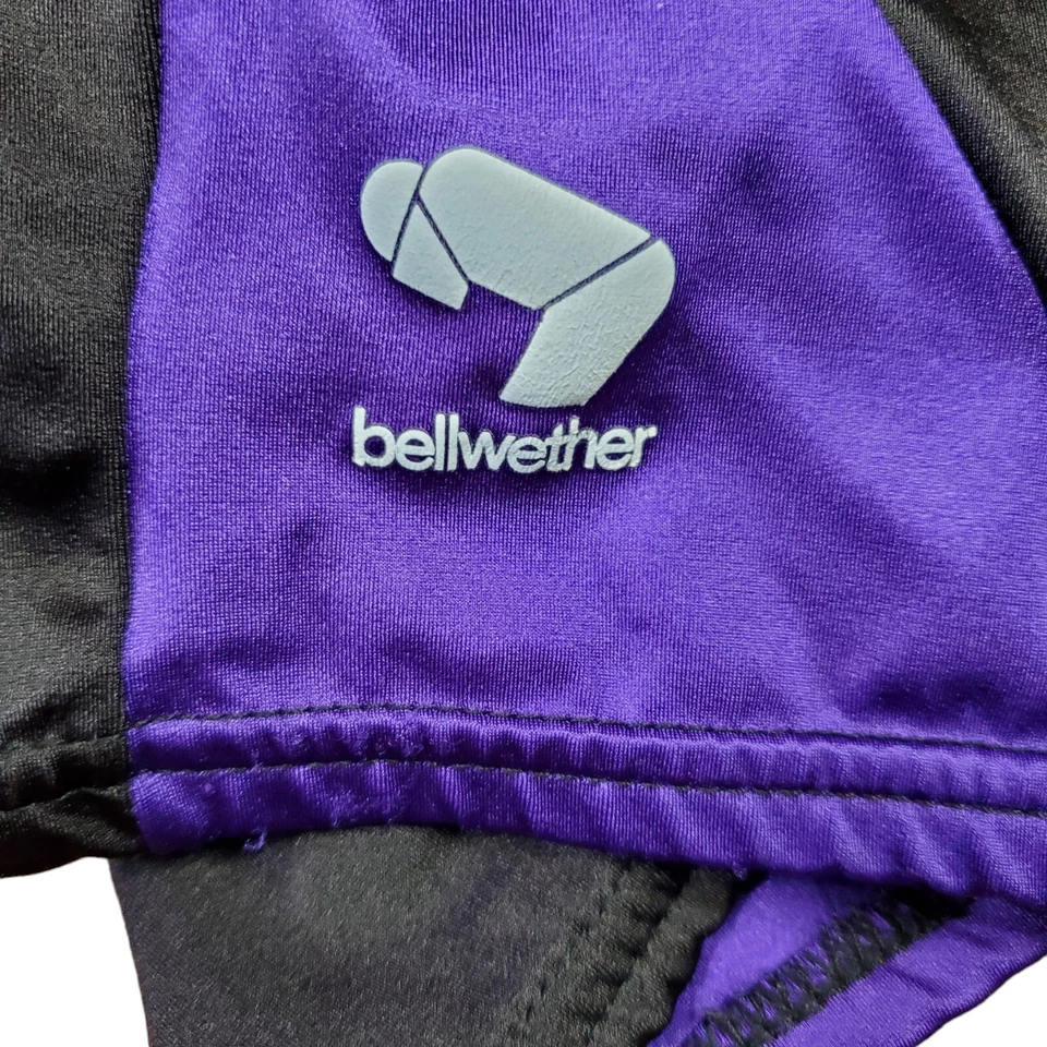 Bellwether Mens Cycling Shorts Large Black Purple Compression Pocket Padded Logo - Image 3 of 4